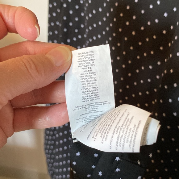 Michael Kors Women's Lg Semi Sheer Blouse Ruffle Long Sleeve Stars Print - Picture 8 of 9